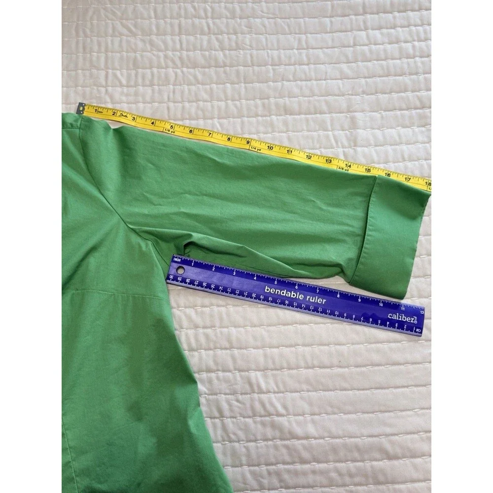Dressbarn Women’s Blouse | Green | XL | 3/4 Sleeve | Hook n Eye Buttons |